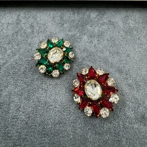 Vintage Brooch Red and Diamond